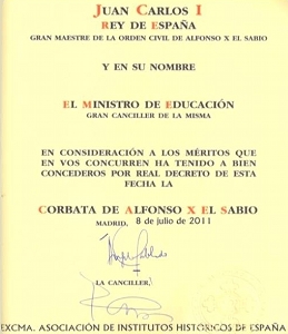 Lliurament de la corbata de l'Ordre civil d'Alfonso X (2)